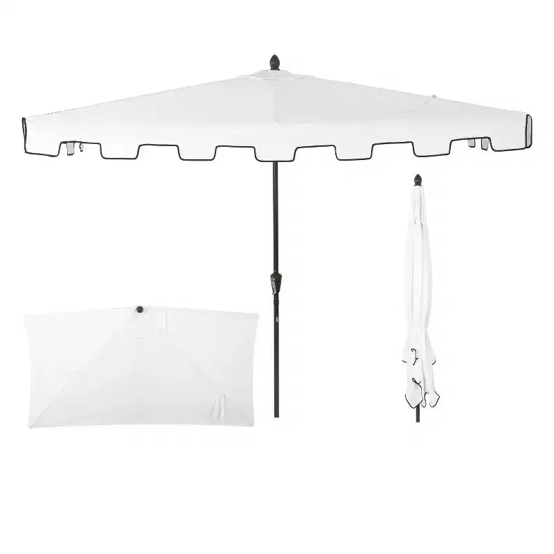 Parasol de terrasse classique rectangulaire demi-parasol de marché de style Mid-Century