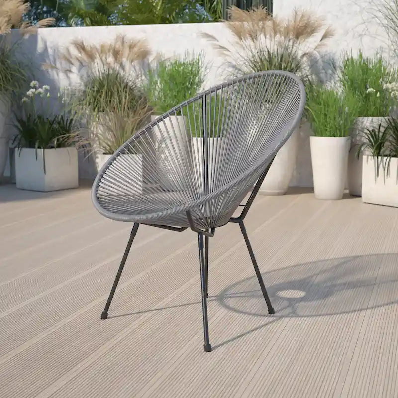 Fauteuil de salon Papasan en rotin/cordon élastique