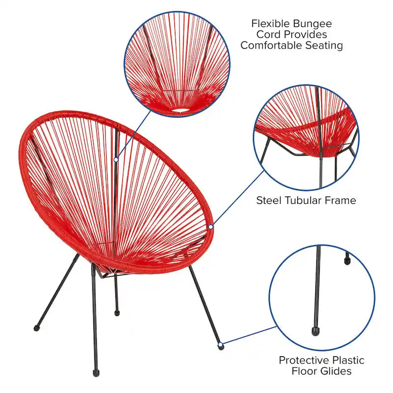 Fauteuil de salon Papasan en rotin/cordon élastique