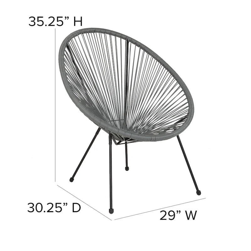 Fauteuil de salon Papasan en rotin/cordon élastique