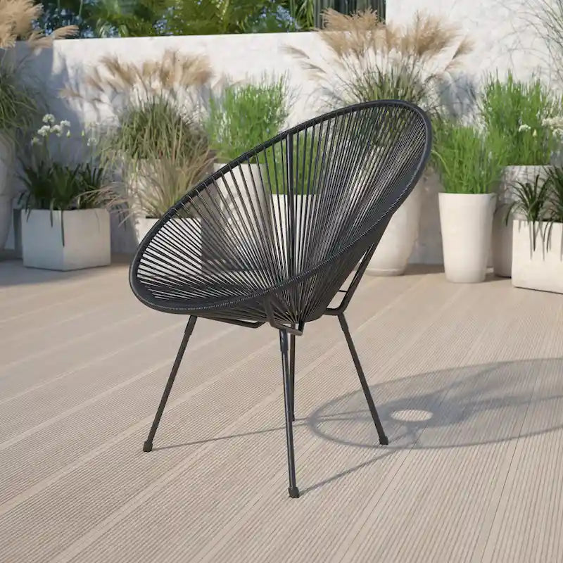 Fauteuil de salon Papasan en rotin/cordon élastique