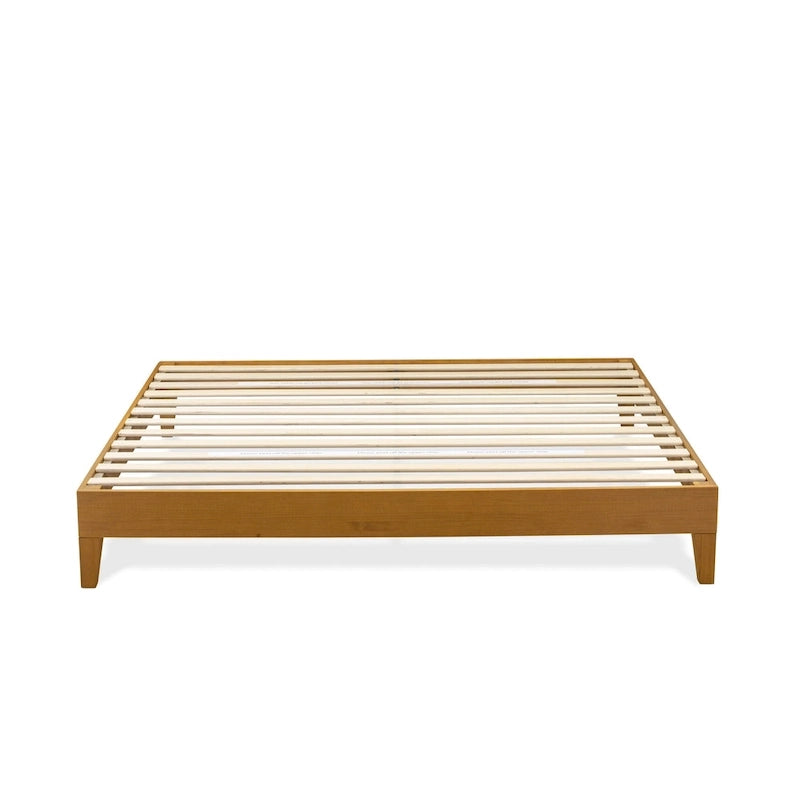 Cadre de lit plateforme King avec 4 pieds en bois massif et 2 pieds centraux supplémentaires