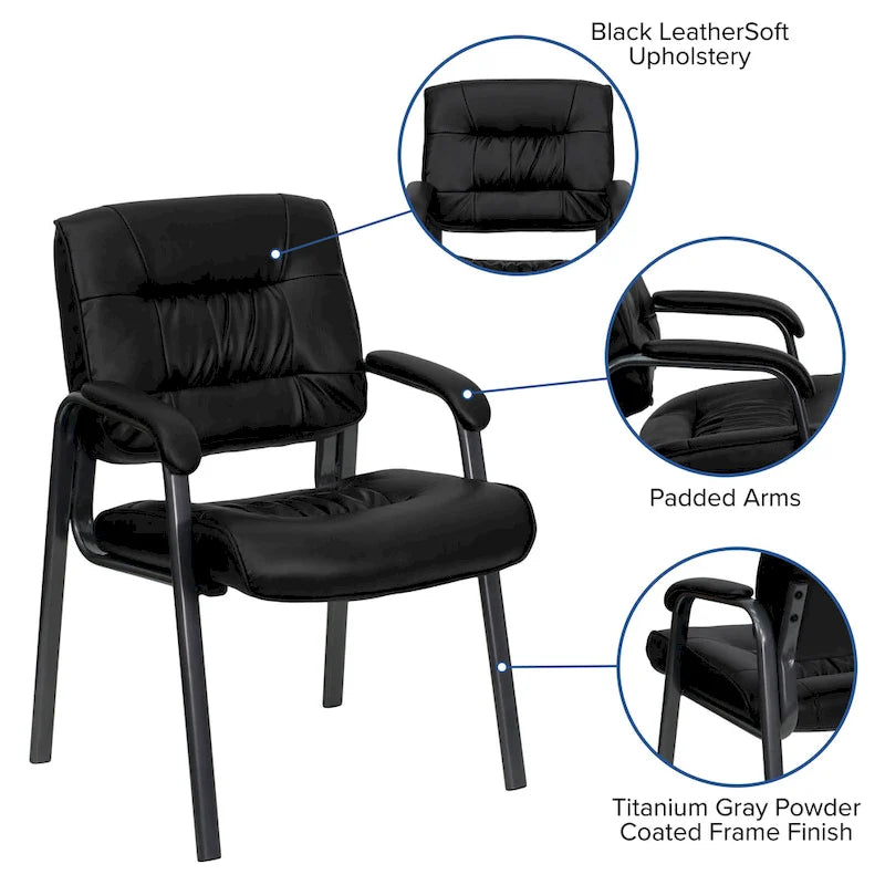 Fauteuil de salon exécutif avec cadre gris titane