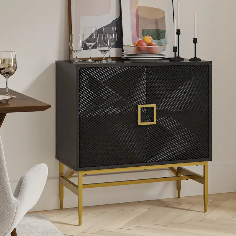 Meuble d'appoint moderne avec portes et étagères réglables