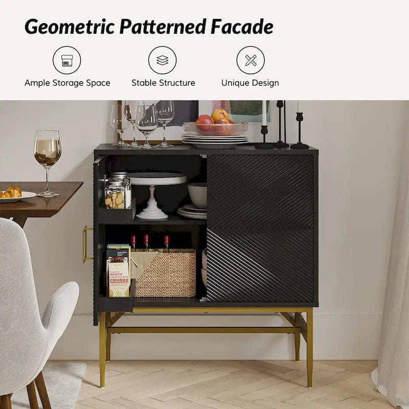 Meuble d'appoint moderne avec portes et étagères réglables