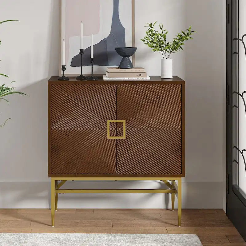 Meuble d'appoint moderne avec portes et étagères réglables