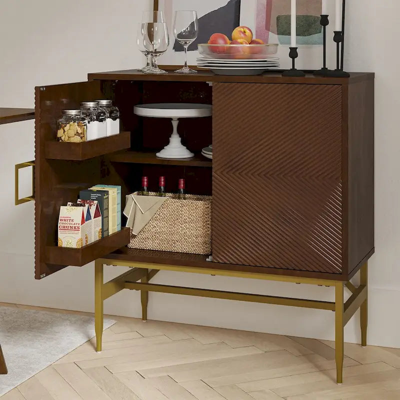 Meuble d'appoint moderne avec portes et étagères réglables