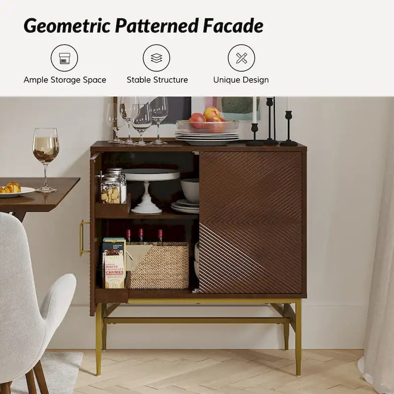 Meuble d'appoint moderne avec portes et étagères réglables
