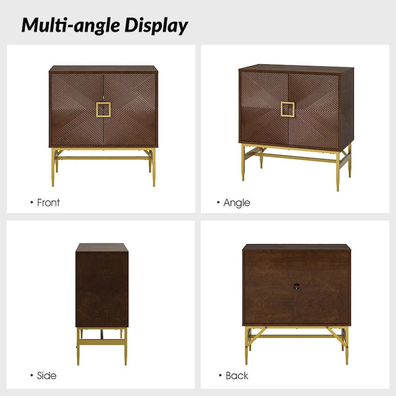 Meuble d'appoint moderne avec portes et étagères réglables