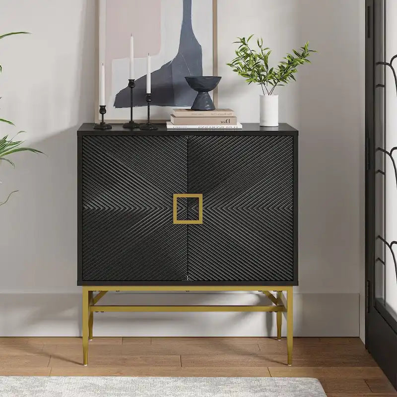 Meuble d'appoint moderne avec portes et étagères réglables