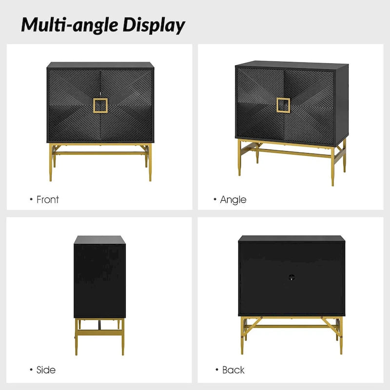 Meuble d'appoint moderne avec portes et étagères réglables