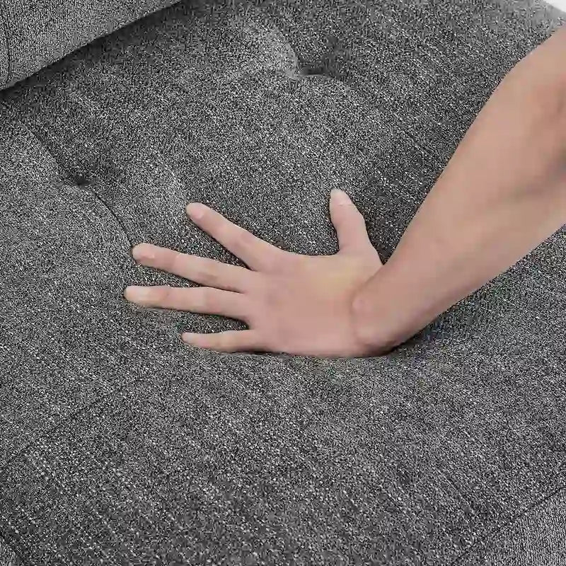 Canapé modulable en L en chenille grise
